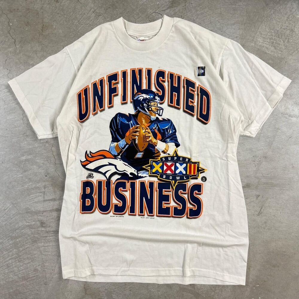 RARE! 1997 NOS Vintage Denver Broncos Super Bowl XXXIII Unfinished Business